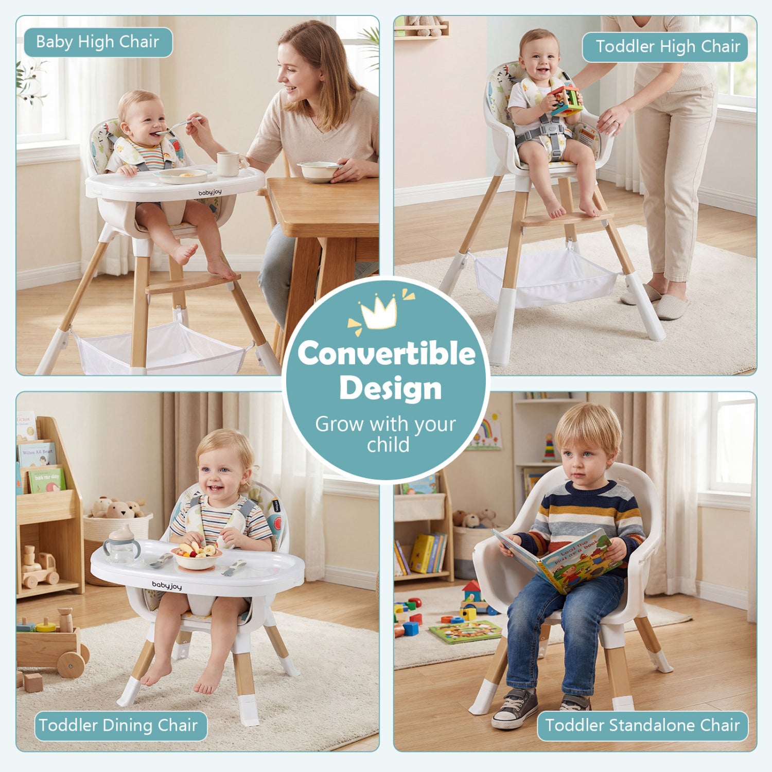 4 In 1 Convertible High Chair For Babies, Multicolor High Chairs at Gallery Canada