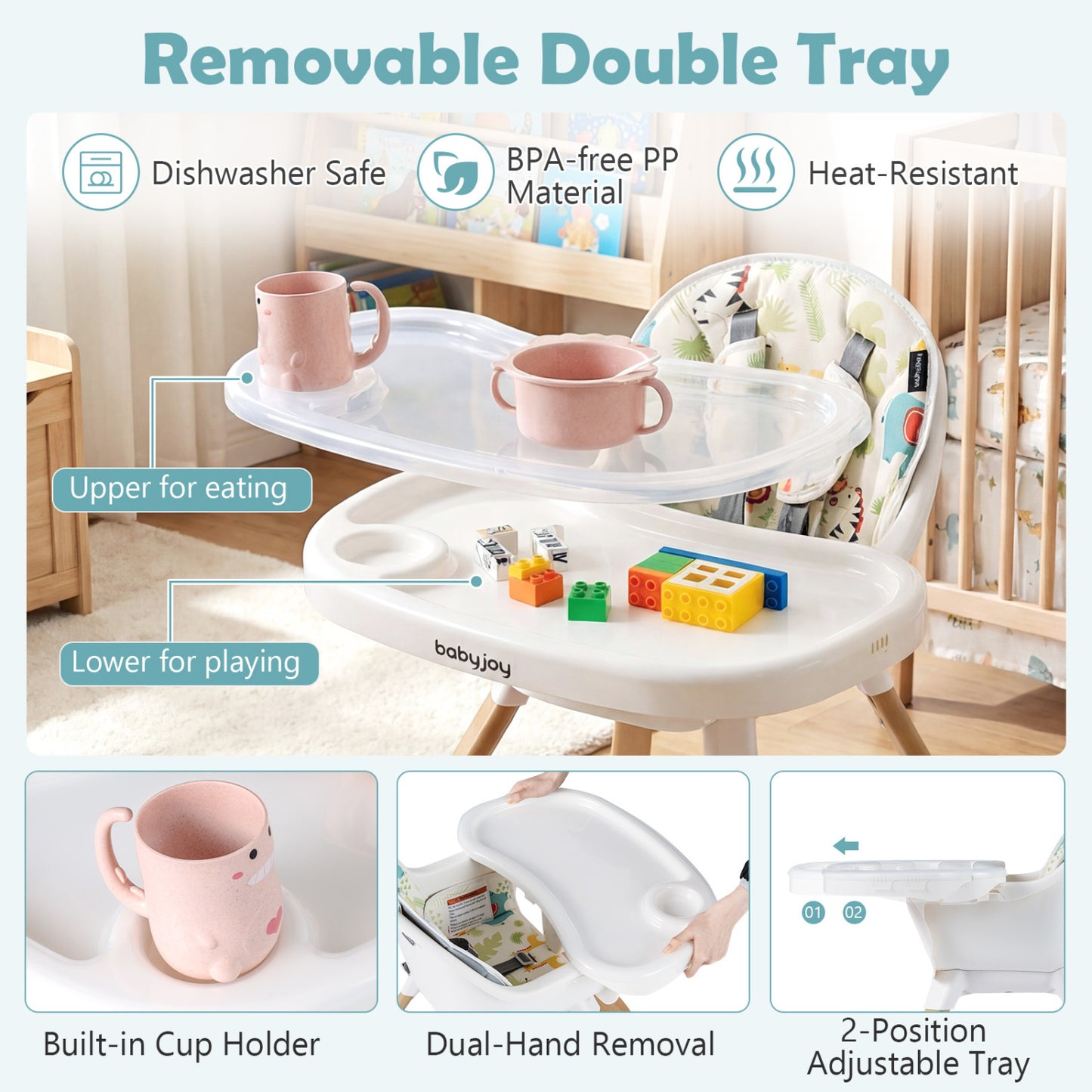 4 In 1 Convertible High Chair For Babies, Multicolor High Chairs at Gallery Canada