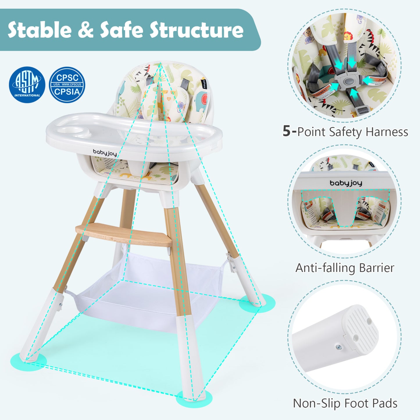 4 In 1 Convertible High Chair For Babies, Multicolor High Chairs at Gallery Canada