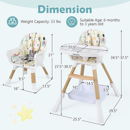 4 In 1 Convertible High Chair For Babies, Multicolor High Chairs at Gallery Canada
