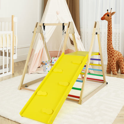 4-in-1 Indoor Jungle Gym with Baby Swing and Climbing Ramp, Multicolor Climbers & Slides at Gallery Canada