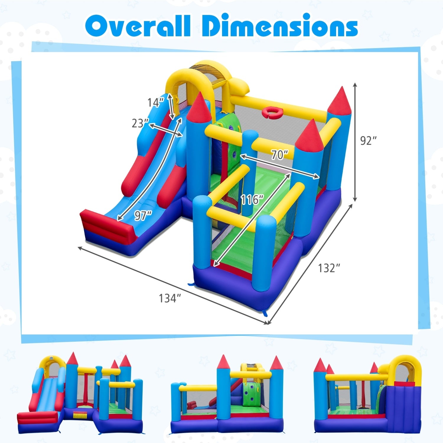 5-In-1 Inflatable Bounce Castle, Multicolor Bounce House at Gallery Canada