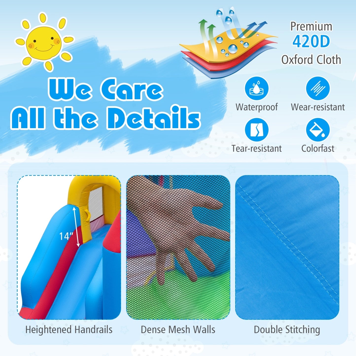 5-In-1 Inflatable Bounce Castle, Multicolor Bounce House at Gallery Canada