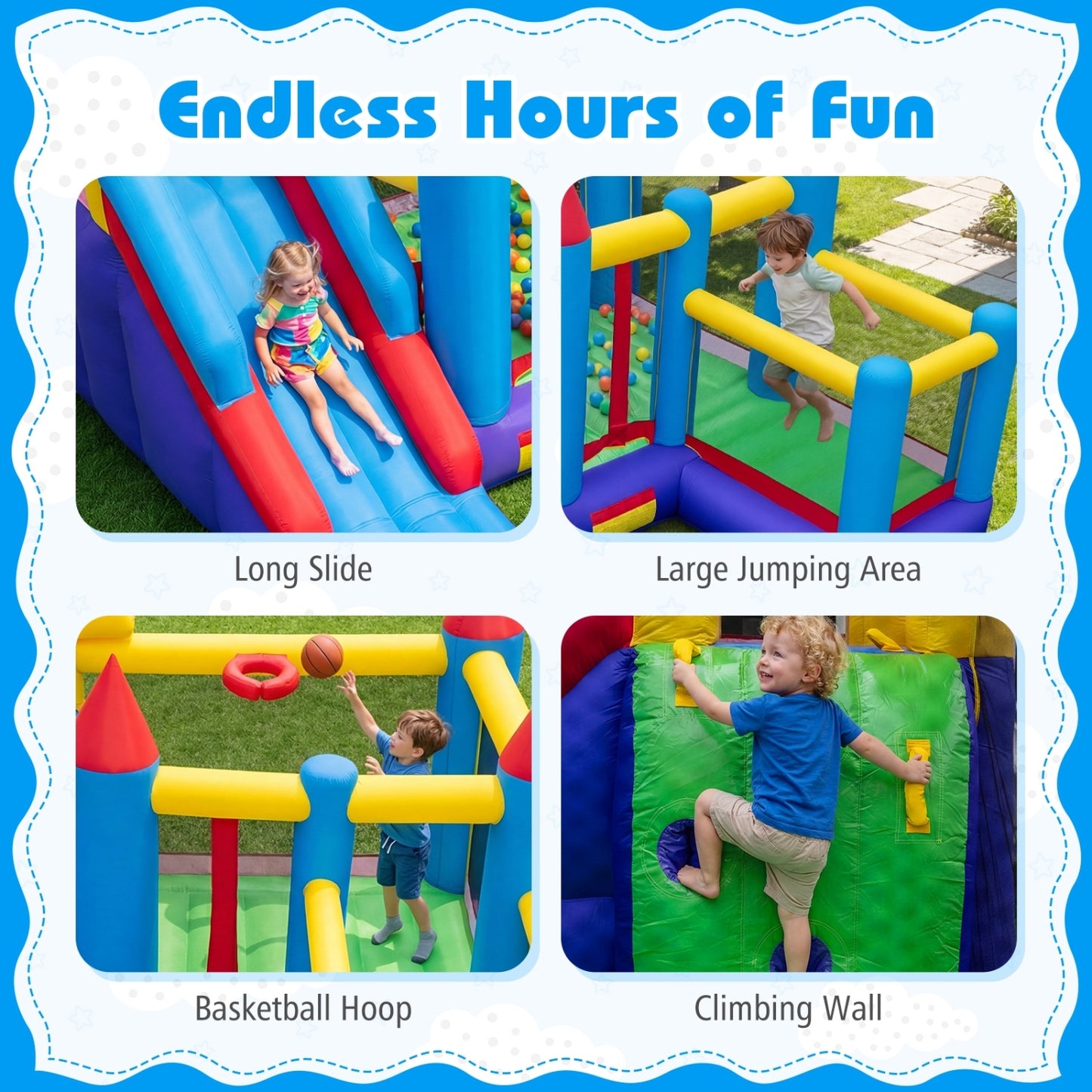 5-In-1 Inflatable Bounce Castle, Multicolor Bounce House at Gallery Canada