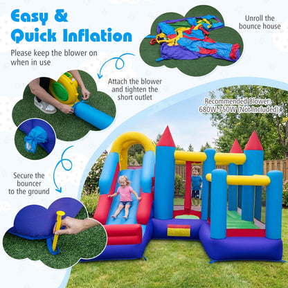 5-In-1 Inflatable Bounce Castle, Multicolor Bounce House at Gallery Canada
