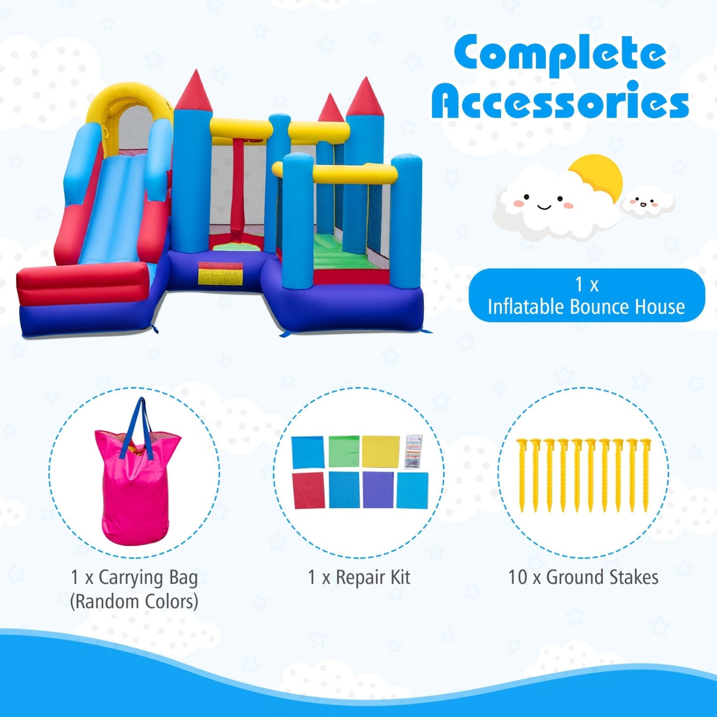 5-In-1 Inflatable Bounce Castle, Multicolor Bounce House at Gallery Canada