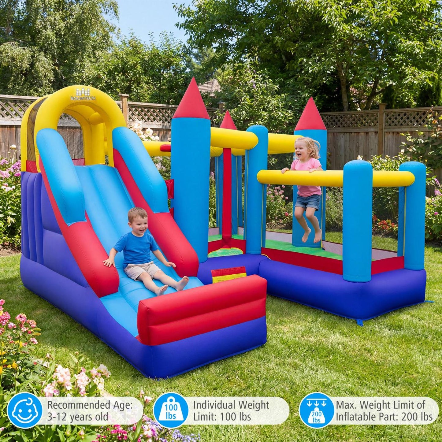 5-In-1 Inflatable Bounce House, 735W Blower, 50 Ocean Balls Bounce House at Gallery Canada