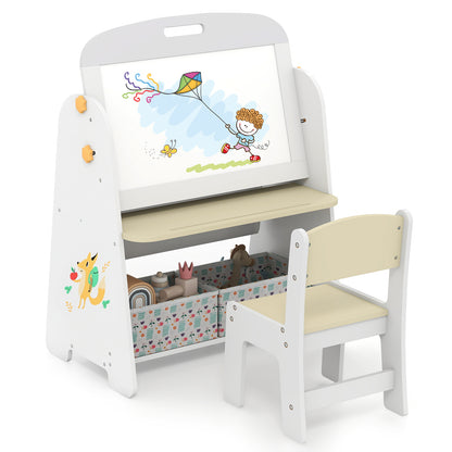 4-in-1 Kids Table And Chair Set, Natural Kids Table & Chair Sets at Gallery Canada