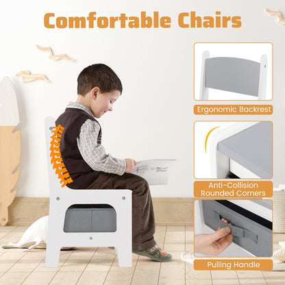 Kids Toddler Activity Table And Chairs Set, Reversible Tabletop, Gray Kids Table & Chair Sets at Gallery Canada