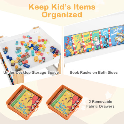 4 In 1 Kids Toddler Activity Table, Chairs Set, Reversible Tabletop, Natural Kids Table & Chair Sets at Gallery Canada