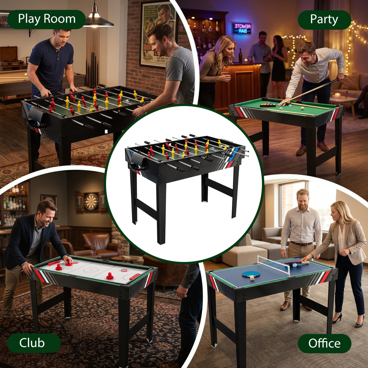 4-In-1 Multi Game Table With Pool Billiards Game Room at Gallery Canada