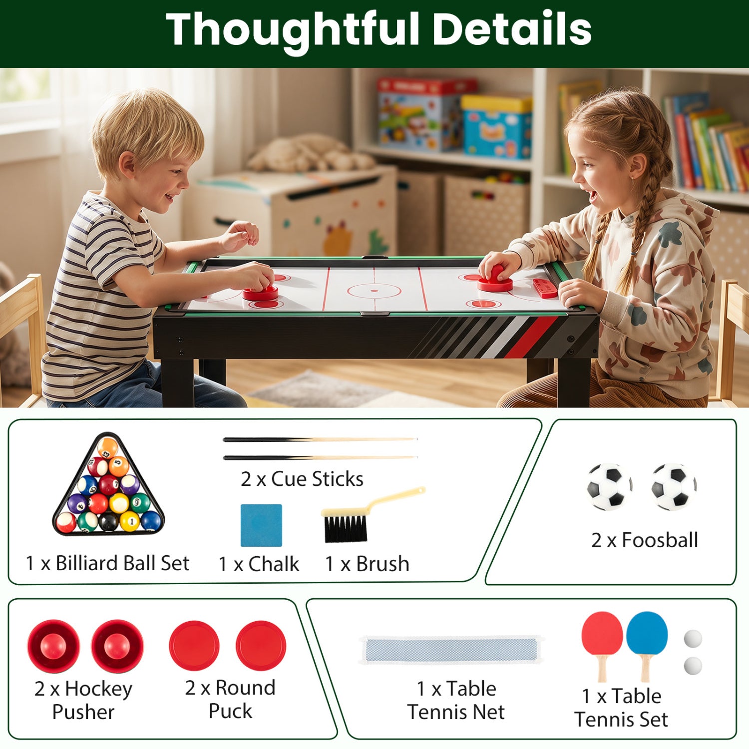 4-In-1 Multi Game Table With Pool Billiards Game Room at Gallery Canada