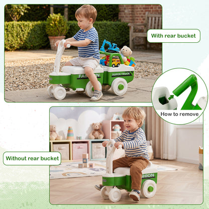 4 in 1 Ride on Push Car with Music and Under-Seat Storage for Boys Girls, Green Push & Pedal Ride On Toys at Gallery Canada