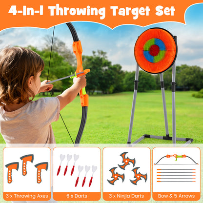 4 In 1 Throwing Target Set, Kids Throwing Game, Bristle Target, 3 Throwing Axes Game Room at Gallery Canada
