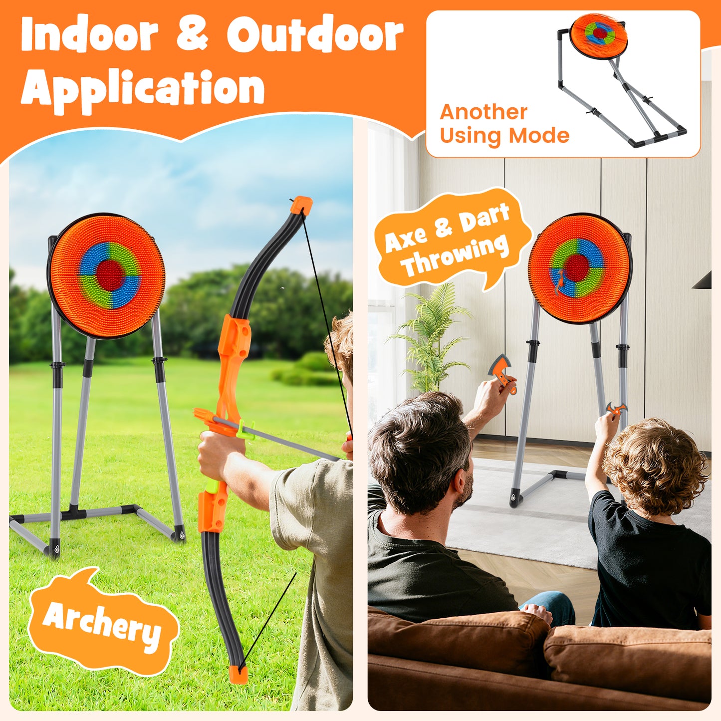 4 In 1 Throwing Target Set, Kids Throwing Game, Bristle Target, 3 Throwing Axes Game Room at Gallery Canada
