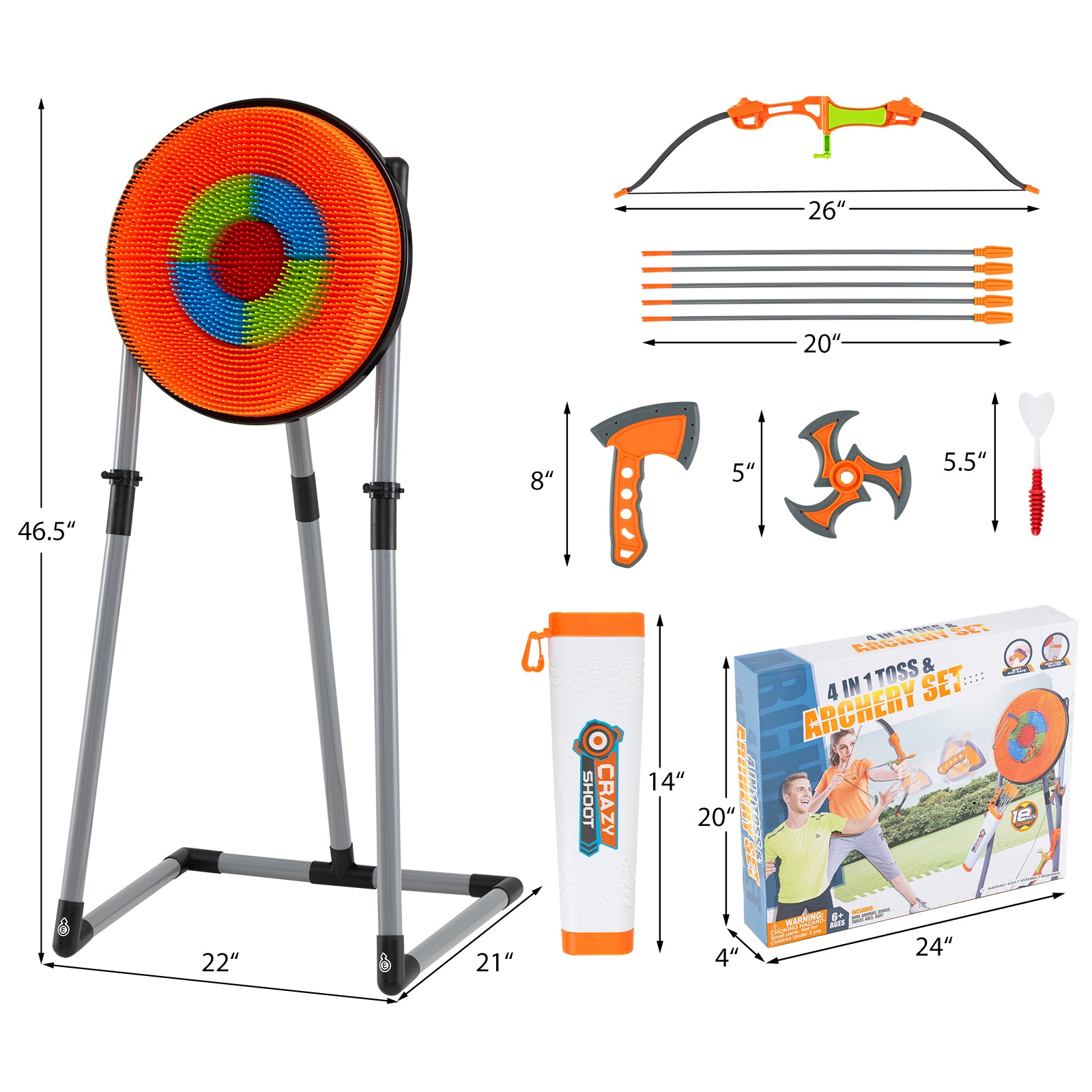 4 In 1 Throwing Target Set, Kids Throwing Game, Bristle Target, 3 Throwing Axes Game Room at Gallery Canada
