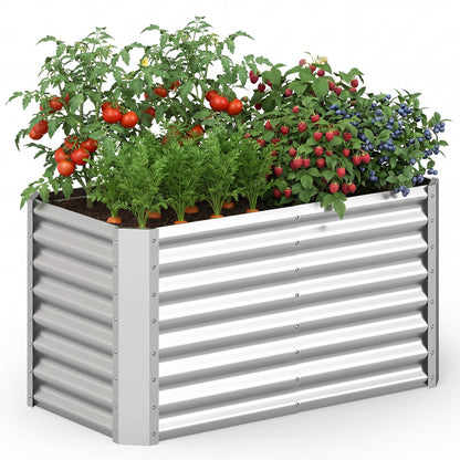4 x 2 x 2 FT Galvanized Raised Garden Bed, Metal Planter Box, Silver Raised Garden Beds Silver at Gallery Canada
