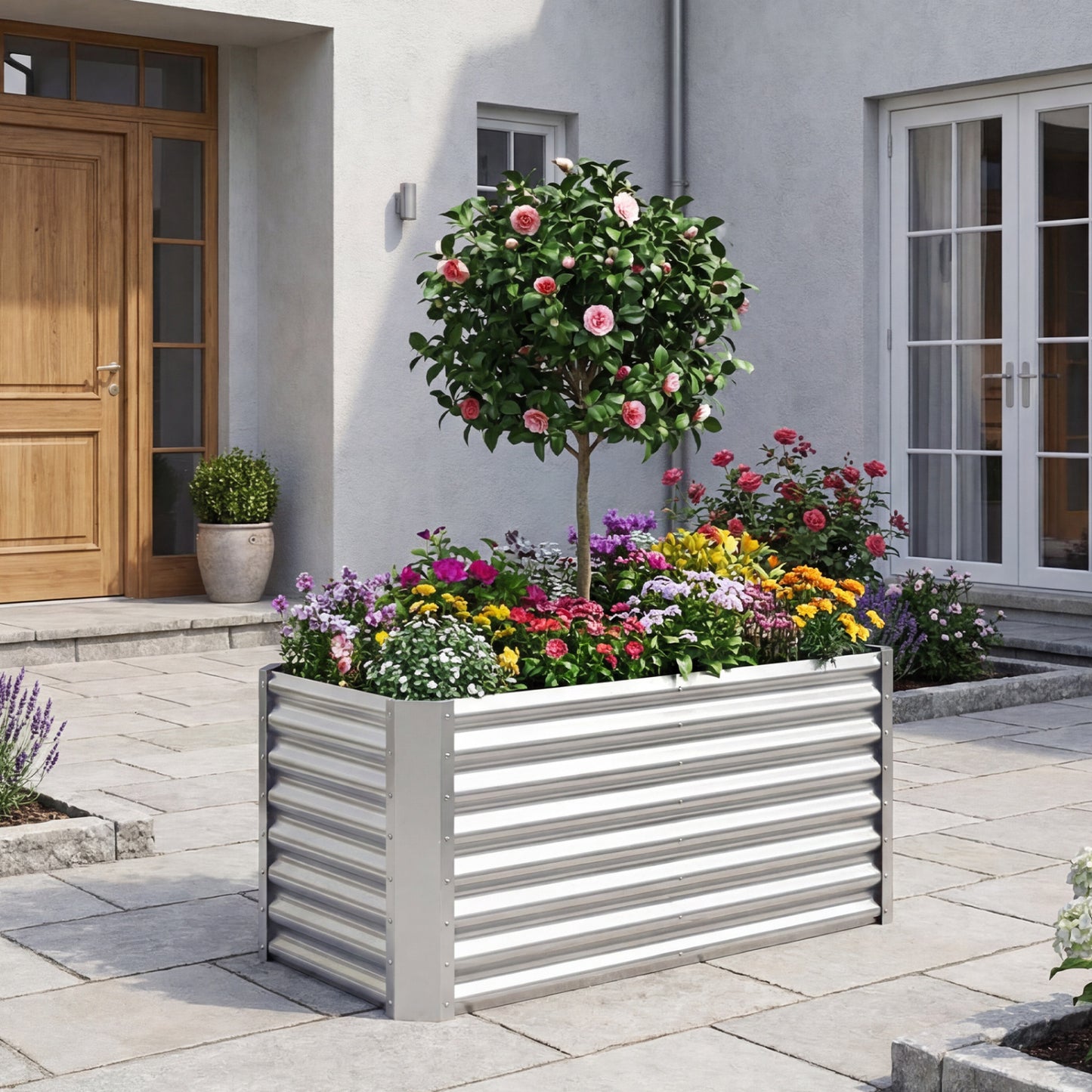 4 x 2 x 2 FT Galvanized Raised Garden Bed, Metal Planter Box, Silver Raised Garden Beds at Gallery Canada