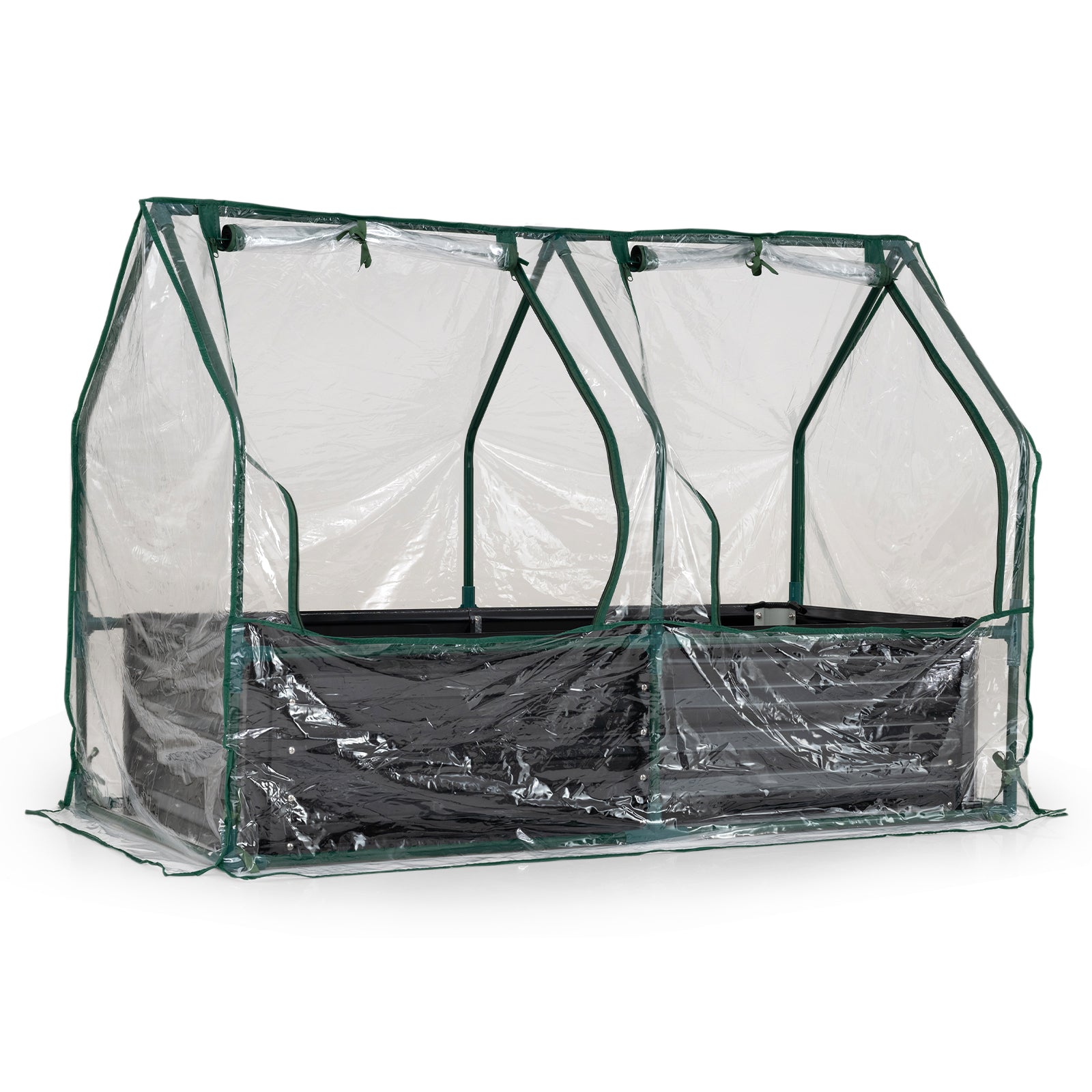 4 x 2 x 3 Feet Galvanized Raised Garden Bed, Greenhouse Cover, Black Raised Garden Beds Black at Gallery Canada