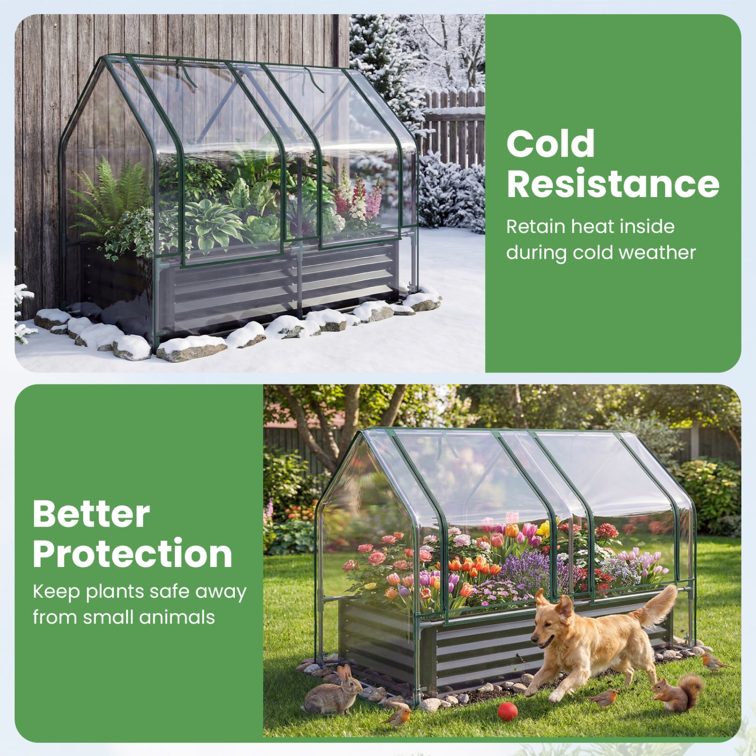 4 x 2 x 3 Feet Galvanized Raised Garden Bed, Greenhouse Cover, Black Raised Garden Beds at Gallery Canada