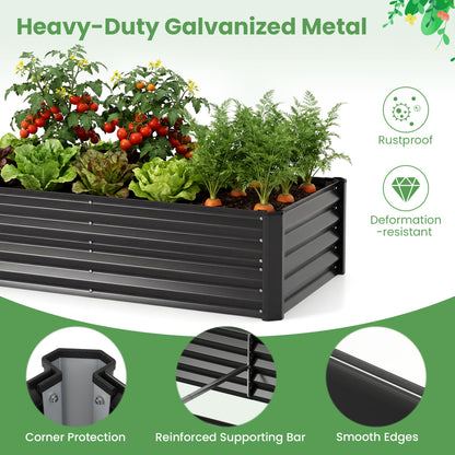 4 x 2 x 3 Feet Galvanized Raised Garden Bed, Greenhouse Cover, Black Raised Garden Beds at Gallery Canada
