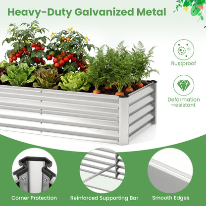 4x2x3 Feet Galvanized Raised Garden Bed, Greenhouse Cover, Silver Raised Garden Beds at Gallery Canada
