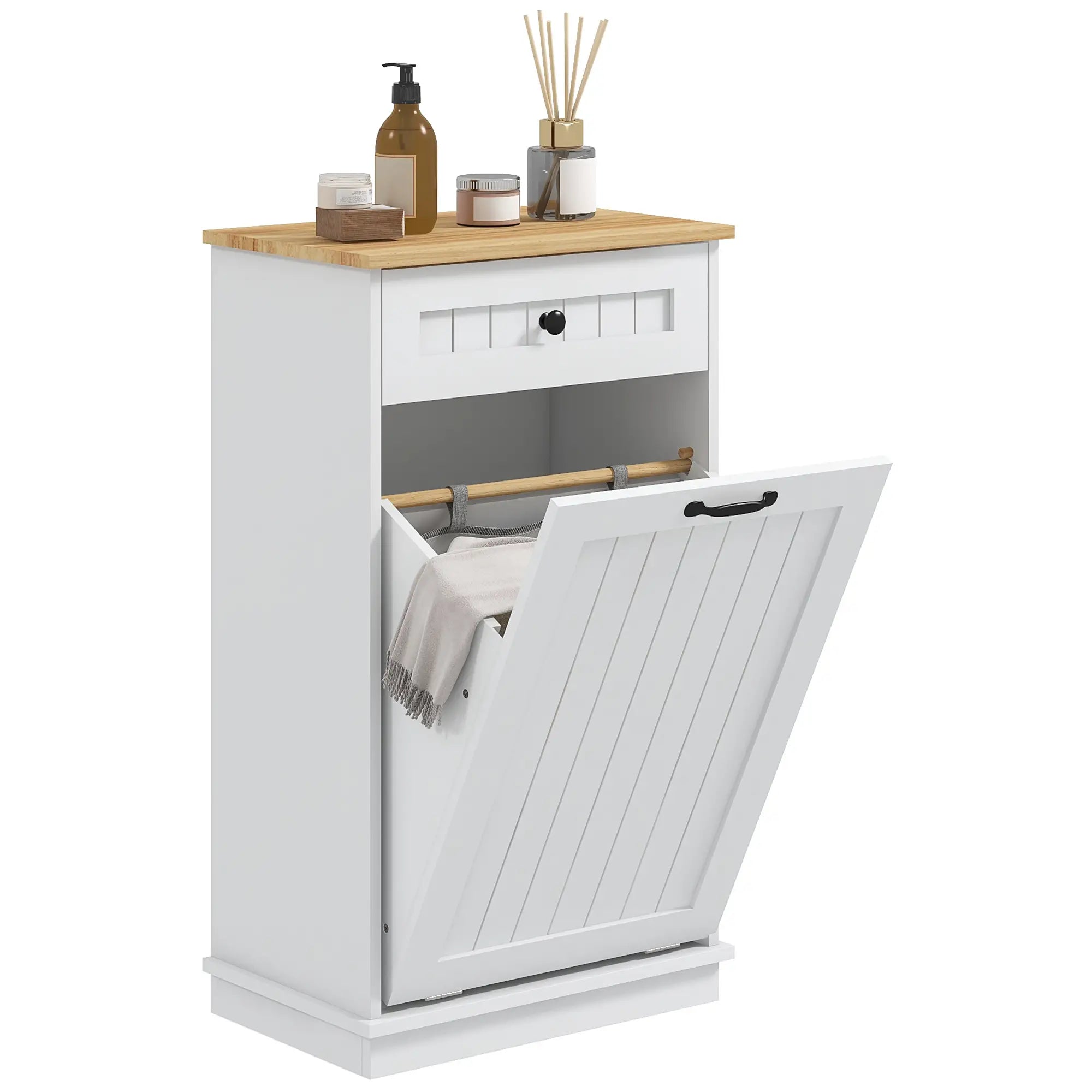 Laundry Cabinet, Removable Basket, Drawer, Tilt-Out Hamper, White Bathroom Cabinets at Gallery Canada