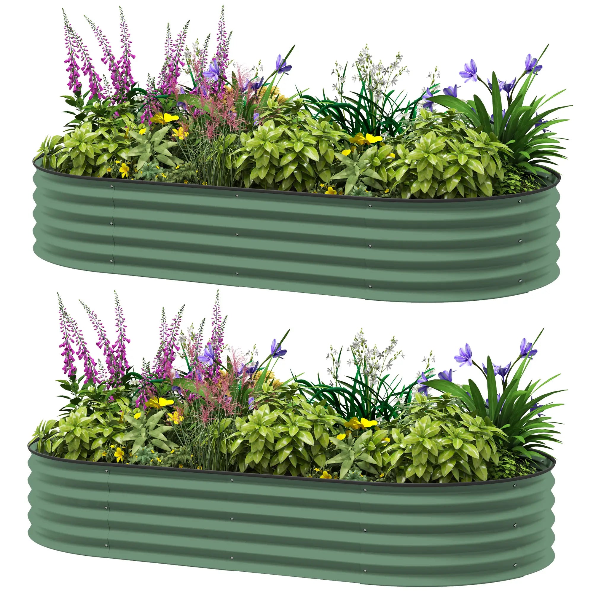 6' x 3' x 1' Galvanized Raised Garden Bed, Light Green Galvanized Planter Boxes Light Green at Gallery Canada