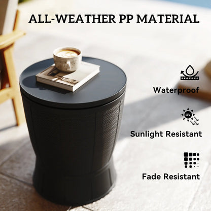 11 Gallon Patio Cooler Side Table, Adjustable Top, Drainage Plug, Black Patio Side Tables at Gallery Canada