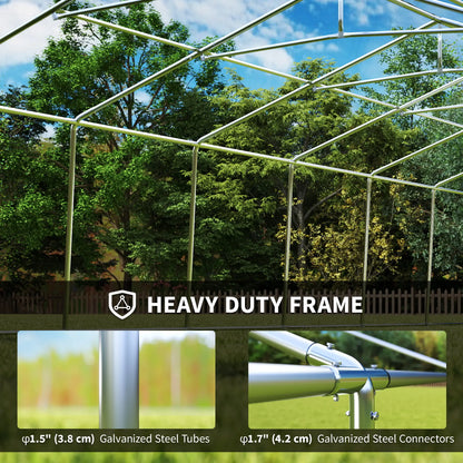 20'x33' Heavy Duty Party Tent, Portable Garage Canopy, Grey Canopy Tents at Gallery Canada