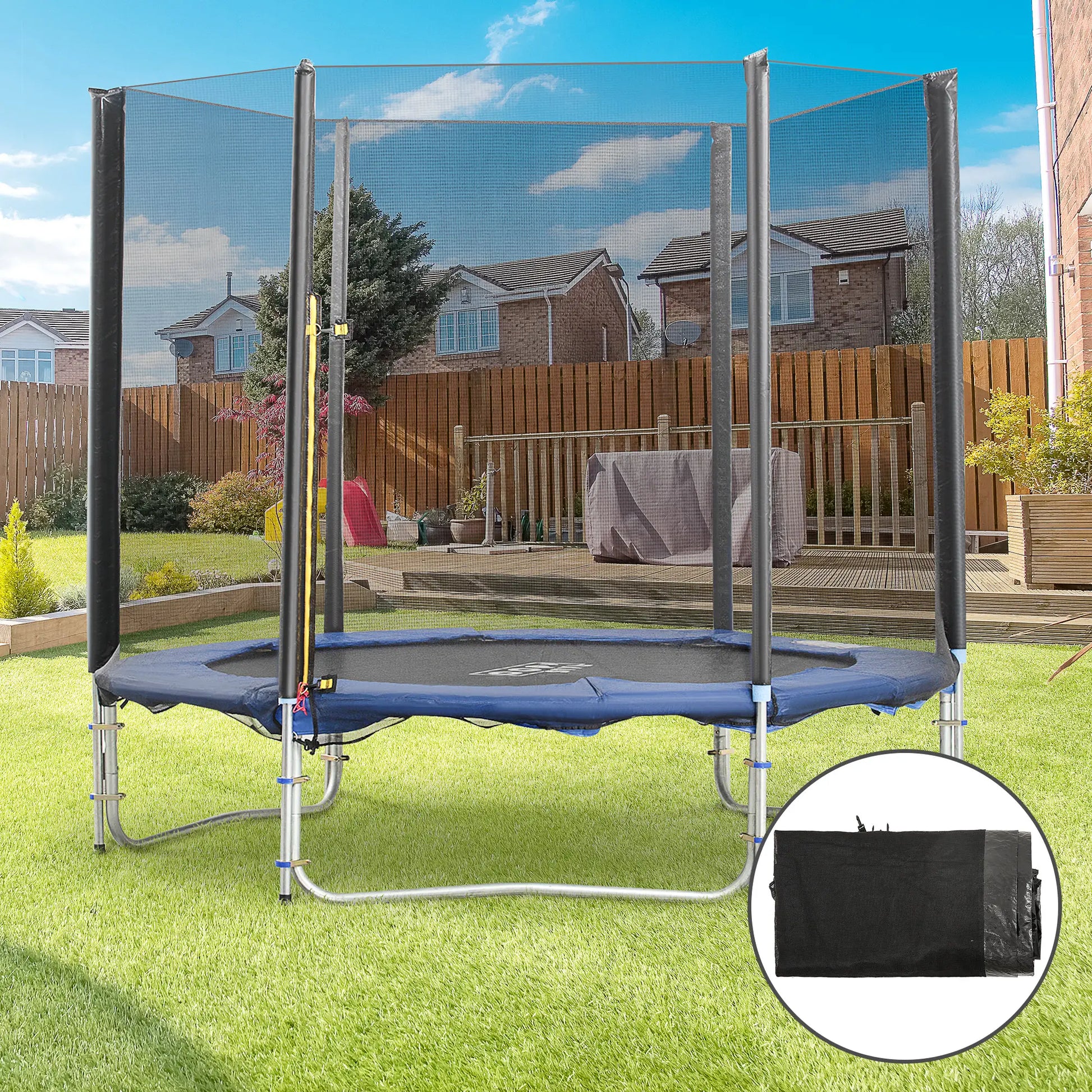 8FT Round Trampoline Enclosure Net, Outdoor Safety, Black Trampolines at Gallery Canada