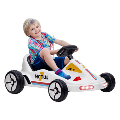6V Electric Go Kart for Kids, Music Light Horn, White Electric Ride On Toys at Gallery Canada