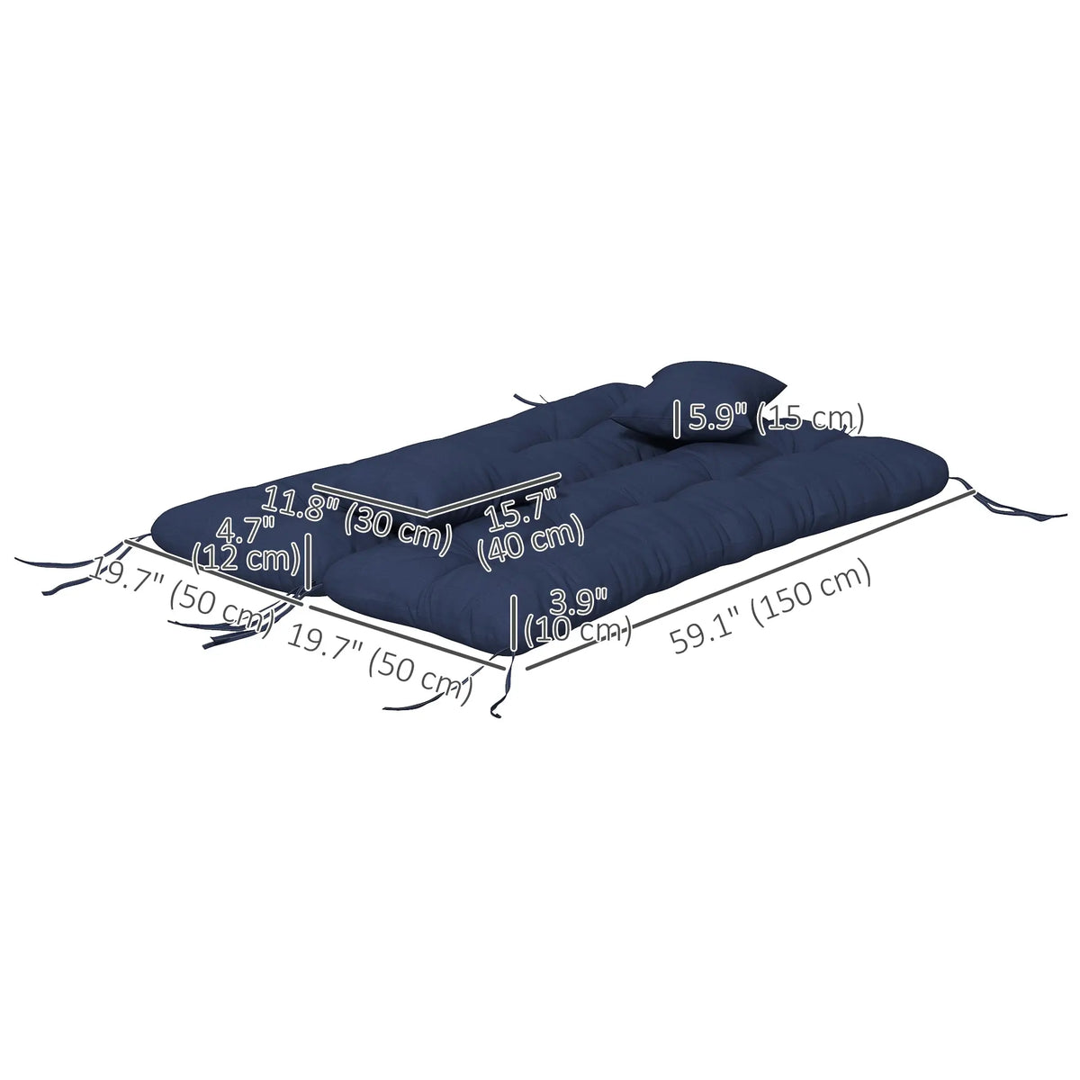 4-Piece Patio Chair Cushion Set, with Ties, Navy Blue Patio Chair Cushions at Gallery Canada