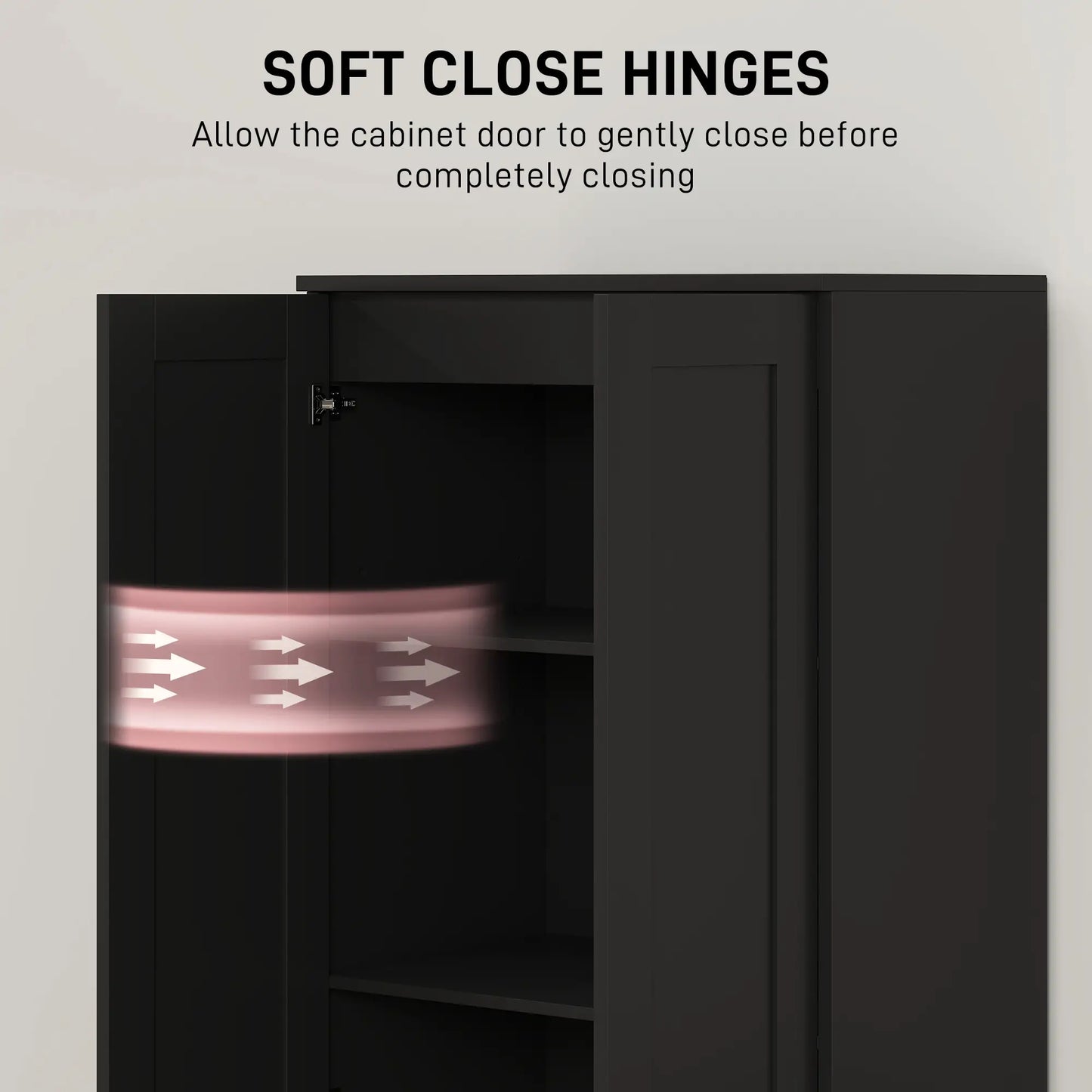 69" Tall Pantry Cabinet, Adjustable Shelves, Soft Close Doors, Black Kitchen Pantry Cabinets at Gallery Canada