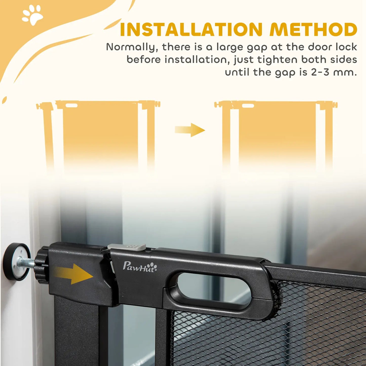 29.5"-32.3" Metal Pet Gate, Auto Closing Door, Double Locking, Black Houses, Kennels & Pens at Gallery Canada