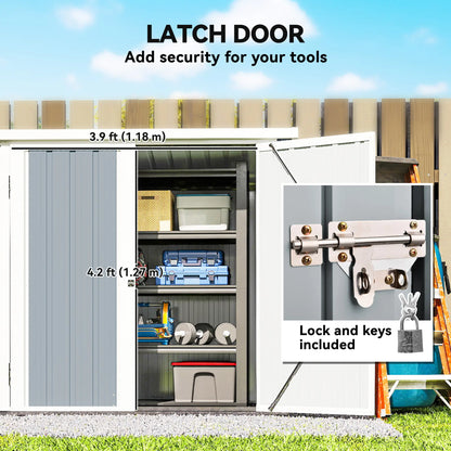 5' x 3' Metal Garden Storage Shed, Tool House With Double Doors Sheds at Gallery Canada