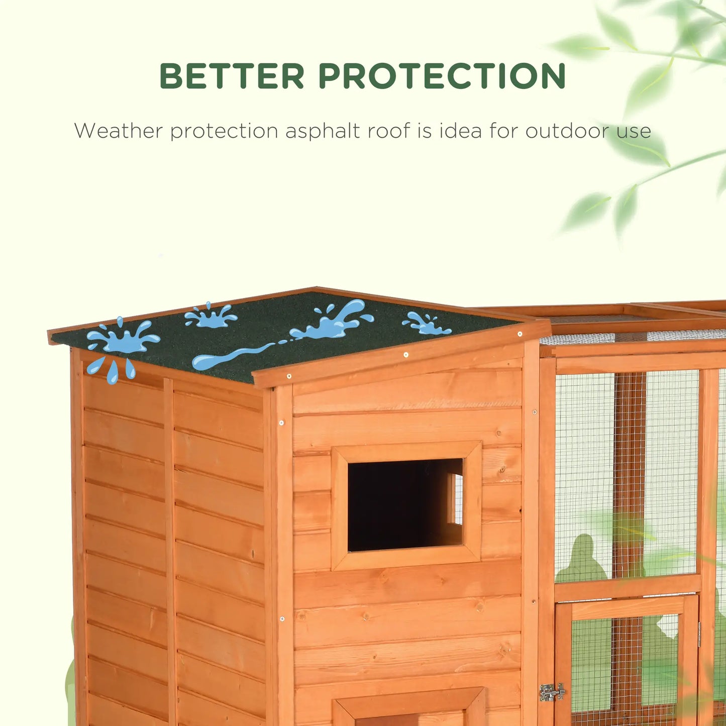 68.75" H Large Wooden Outdoor Cat House with Run, Catio, Condo, Natural Outdoor Cat Enclosures at Gallery Canada