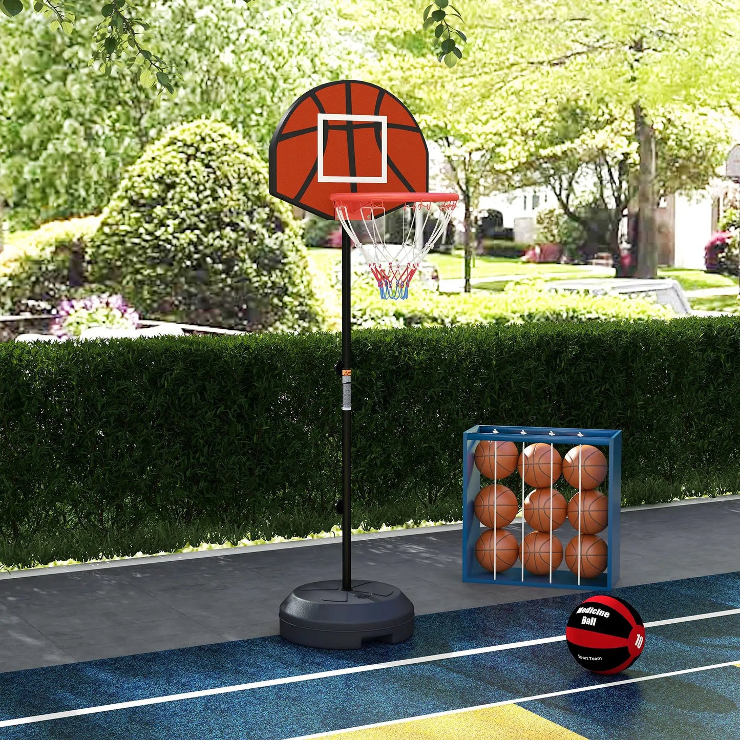 3-5ft Basketball Hoop with Magnetic Dartboard, 15" Backboard, Weighted Base Basketball at Gallery Canada