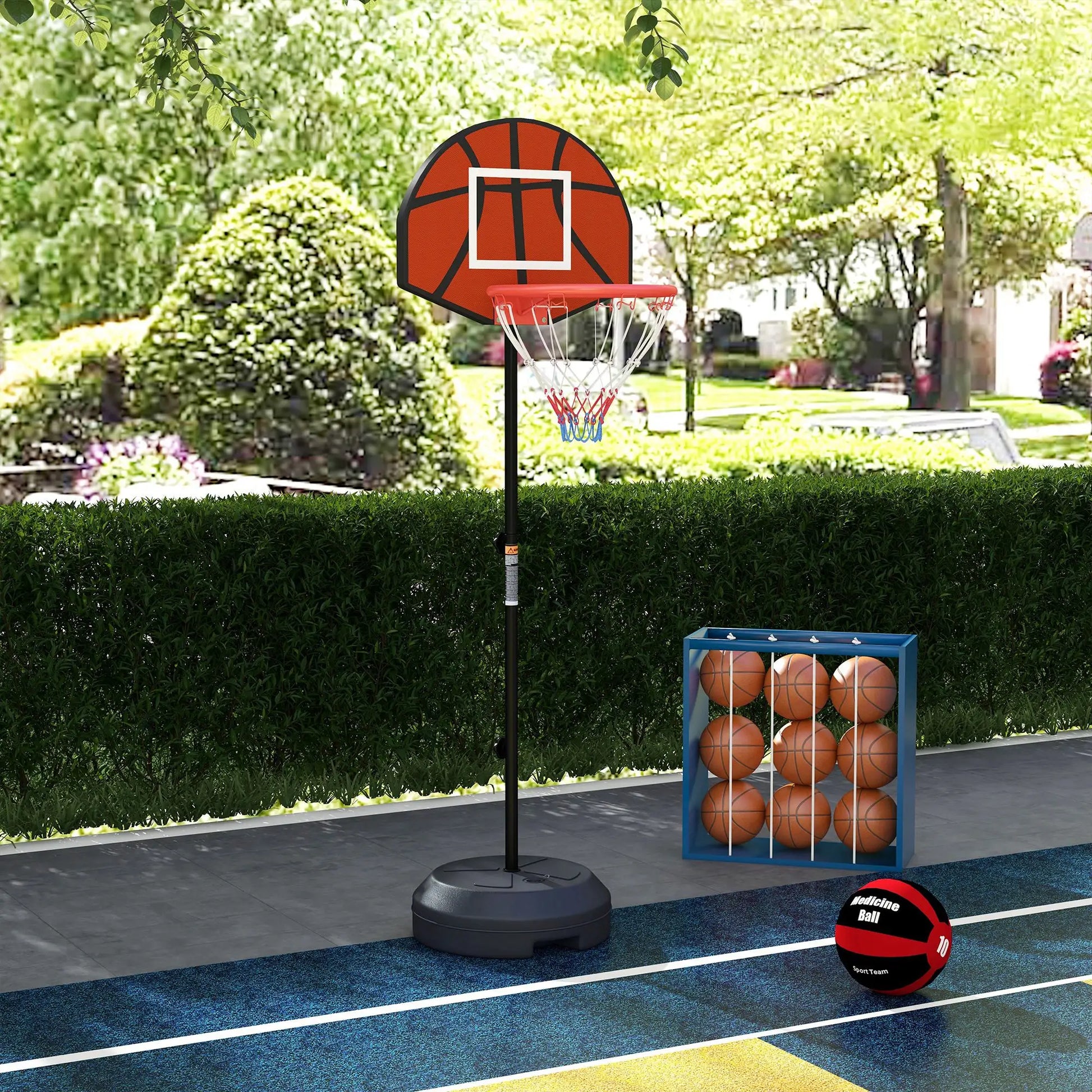 3-5ft Basketball Hoop with Magnetic Dartboard, 15" Backboard, Weighted Base Basketball at Gallery Canada