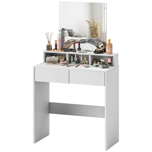 Modern Makeup Vanity Desk with Mirror, Drawers, White Dressing & Vanity Tables White at Gallery Canada