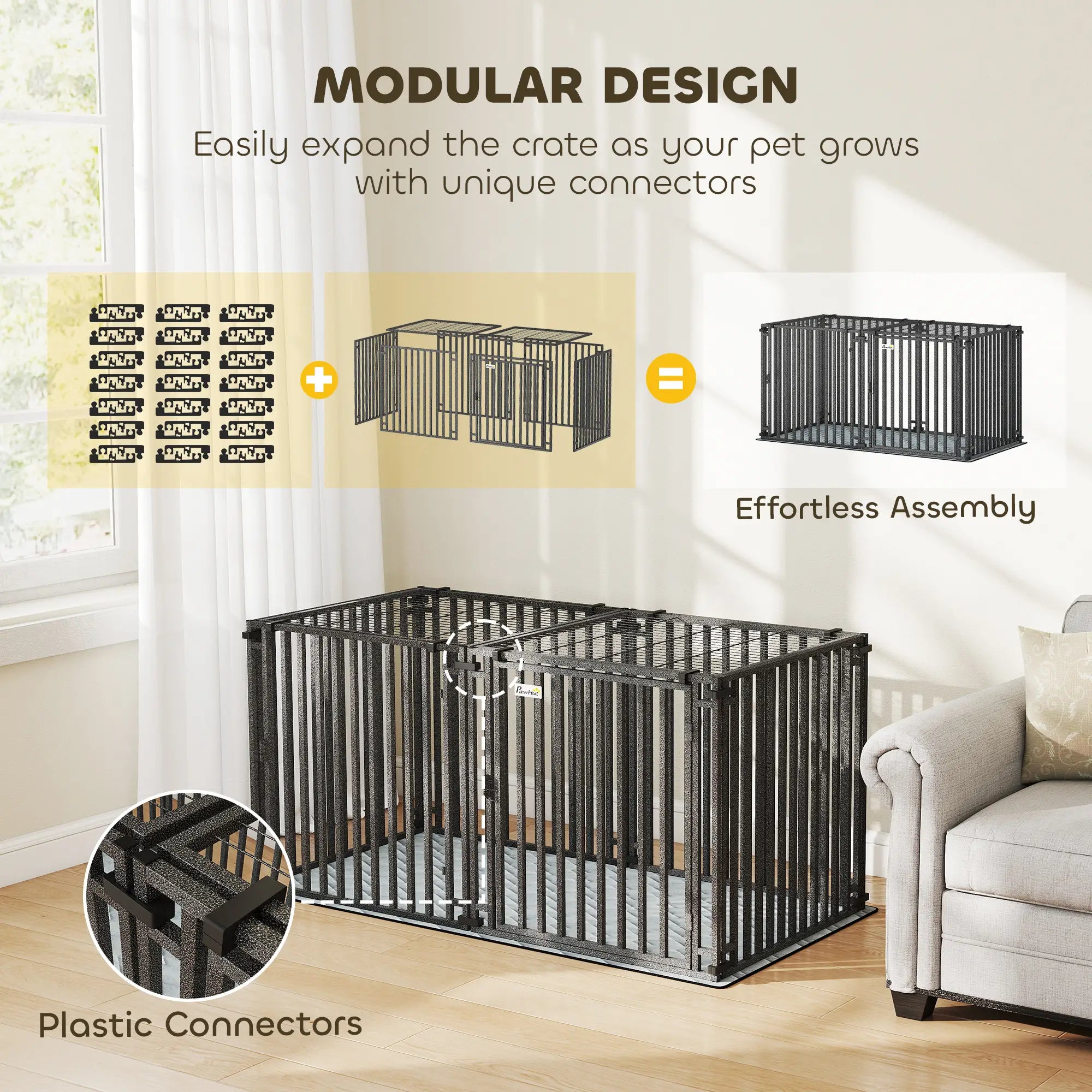 55 Inch Heavy Duty Dog Crate, Extra Large Metal Cage With Mat Dog Cages & Crates at Gallery Canada