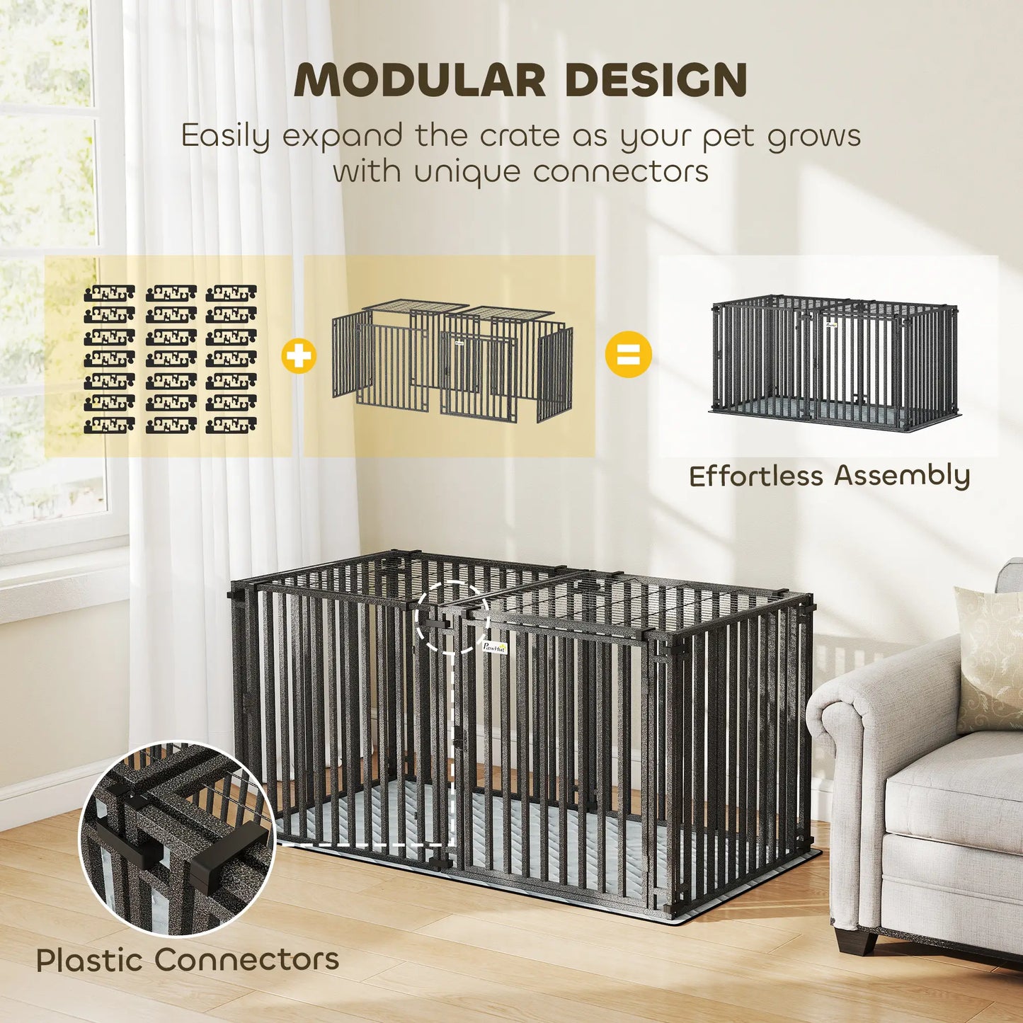 55 Inch Heavy Duty Dog Crate, Extra Large Metal Cage With Mat Dog Cages & Crates at Gallery Canada