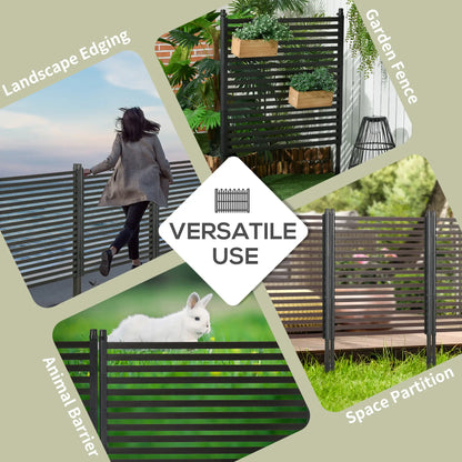 4 FT Outdoor Privacy Screen, 2 Standing Ways, Metal Animal Barrier, Brown Garden Fences at Gallery Canada