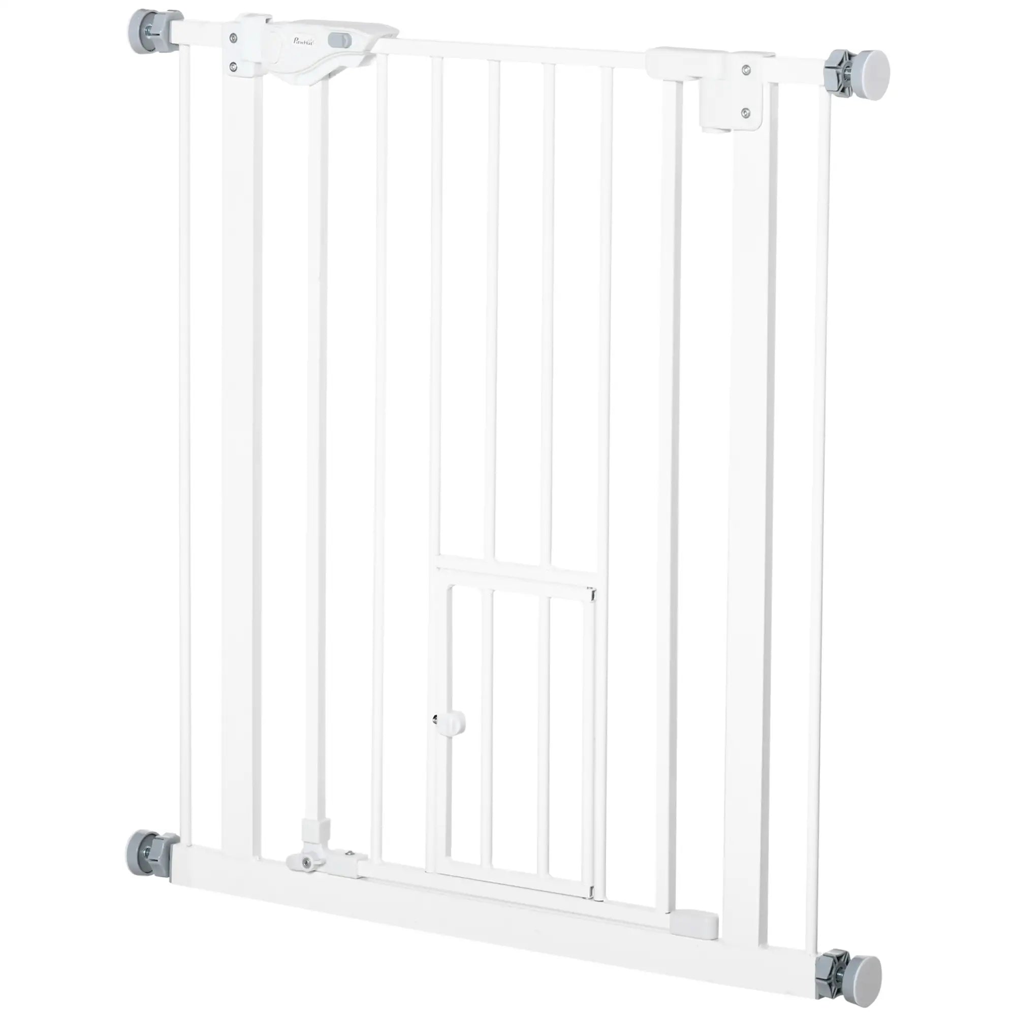 Extra Wide Pet Gate With Cat Door, Auto Closing, 29-32 Inch, White Houses, Kennels & Pens Black at Gallery Canada