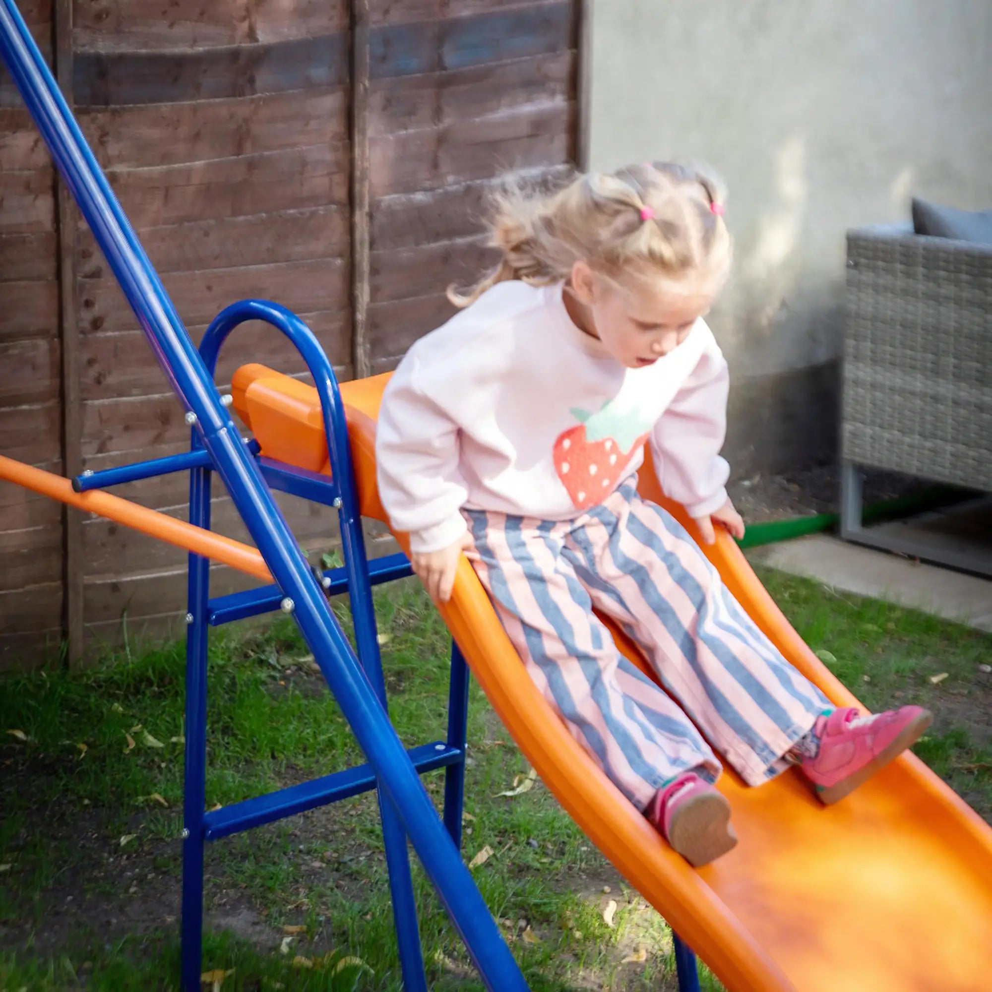 4 in 1 Metal Swing Set, Double Swings, Glider, Slide, Ladder, Multicolored Gym Sets & Swings at Gallery Canada