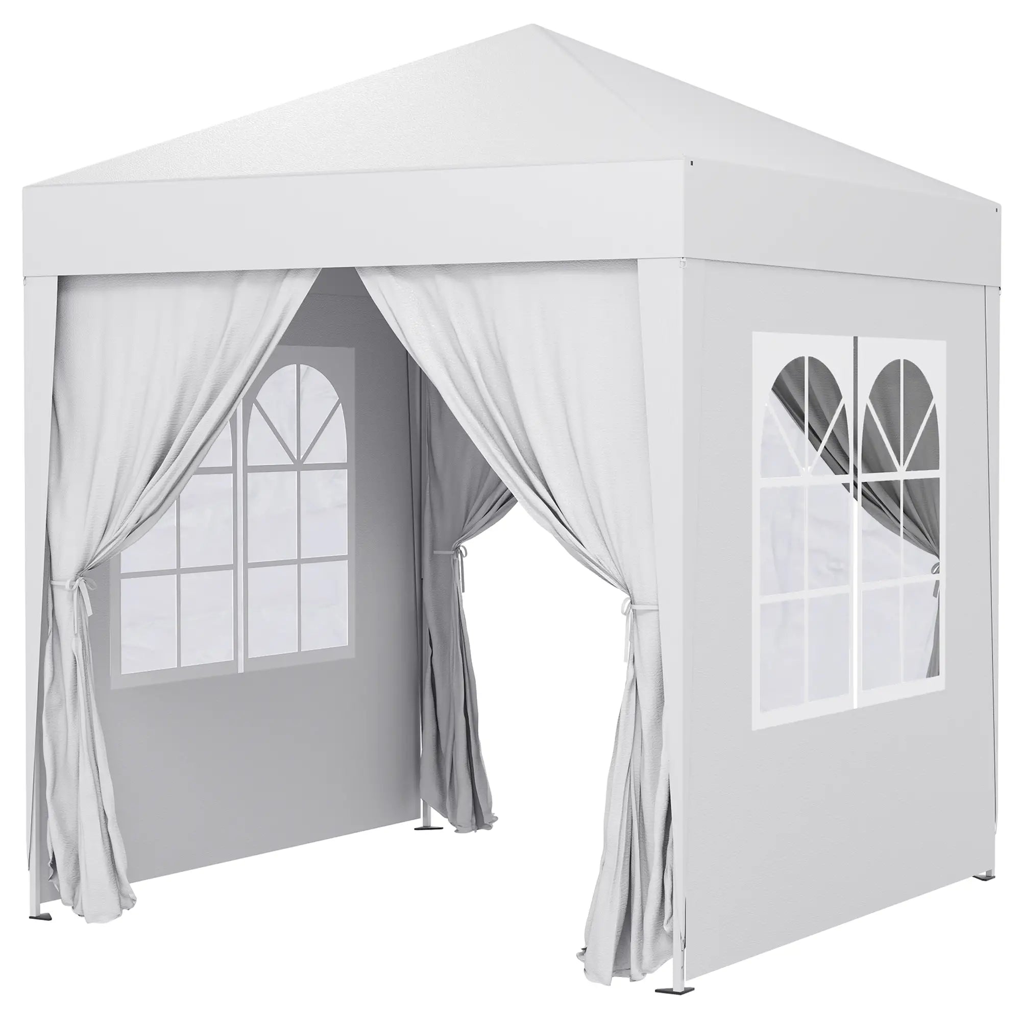 6.6'x6.6' Pop Up Canopy Tent, Instant Sun Shelter Gazebo, White Pop Up Canopies White at Gallery Canada