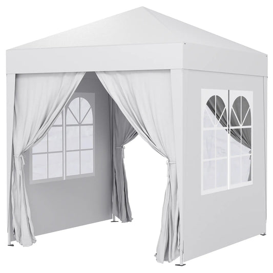6.6'x6.6' Pop Up Canopy Tent, Instant Sun Shelter Gazebo, White Pop Up Canopies White at Gallery Canada