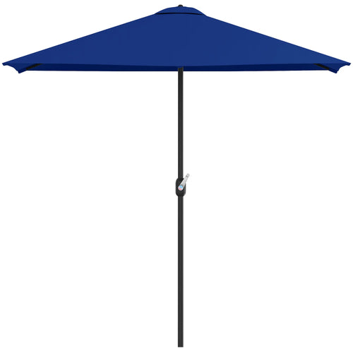 8ft Half Round Umbrella, Outdoor Balcony Parasol, Garden Sun Shade