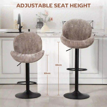 Swivel Bar Stools Set Of 2, Adjustable Height, Brown Bar Stools at Gallery Canada