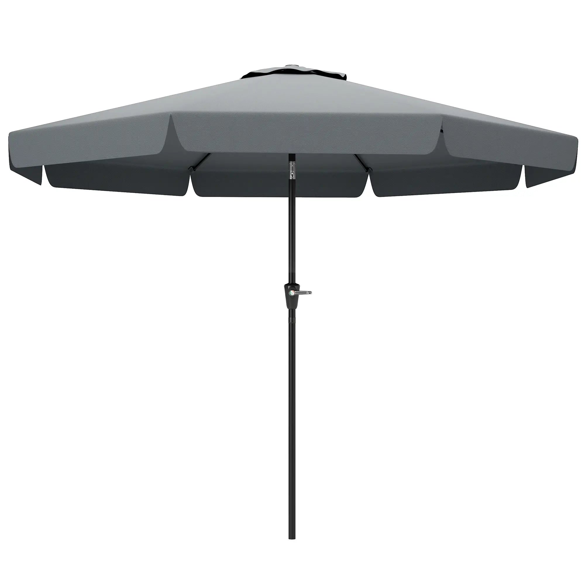 8.5 ft Round Patio Umbrella, Tilt and Crank, Dark Grey Sun Umbrellas Dark Grey, Black at Gallery Canada